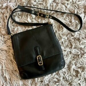 Vintage Coach 9592 Legacy Slim Flap Black Leather Crossbody